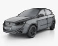 FAW Oley 5 portas hatchback 2017 Modelo 3d wire render