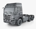 FAW Jiefang HAN V 트랙터 트럭 3축 2024 3D 모델  wire render