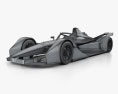 FIA Gen2 Formula E 2019 Modello 3D wire render