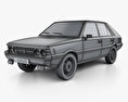 FSO Polonez with HQ interior 1978 3d model wire render