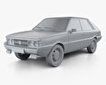 FSO Polonez with HQ interior 1978 3d model clay render