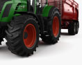 Fendt 826 Vario Tractor with Farm Trailer 3D模型