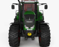 Fendt 826 Vario Tractor with Farm Trailer 3Dモデル front view