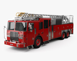 Ferrara Ultra HD-100 Rear Mount Aerial Ladder Camion de Pompiers 2016 Modèle 3D