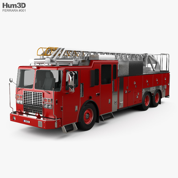 Ferrara Ultra HD-100 Rear Mount Aerial Ladder Fire Truck 2016 3D model