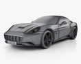 Ferrari California 2009 3D模型 wire render