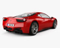 Ferrari 458 Italia 2011 3D模型 后视图