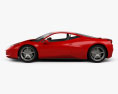 Ferrari 458 Italia 2011 3D 모델  side view