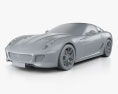 Ferrari 599 GTO 2011 3D-Modell clay render