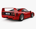 Ferrari F40 1987 3D模型 后视图