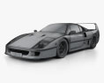 Ferrari F40 1987 3D模型 wire render