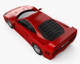 Ferrari F40 1987 3D模型 顶视图