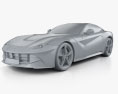 Ferrari F12 Berlinetta 2012 3d model clay render