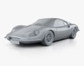 Ferrari Dino 246 GT 1969 3D 모델  clay render