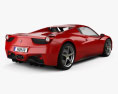 Ferrari 458 Spider 2010 3D模型 后视图