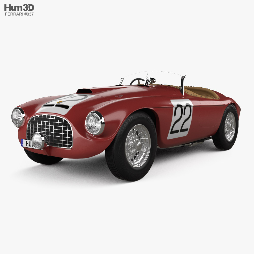 Ferrari 166MM Le Mans 1949 Modello 3D