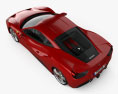 Ferrari 488 GTB 인테리어 가 있는 2016 3D 모델  top view