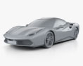 Ferrari 488 GTB 인테리어 가 있는 2016 3D 모델  clay render