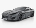 Ferrari Portofino 2018 3D 모델  wire render