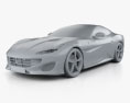 Ferrari Portofino 2018 3d model clay render