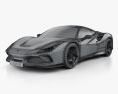 Ferrari F8 Tributo 2019 3D模型 wire render