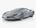 Ferrari SF90 Stradale 2020 3D模型 clay render