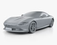 Ferrari Roma 2020 3Dモデル clay render