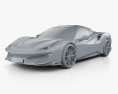 Ferrari 488 Pista 2018 3D模型 clay render