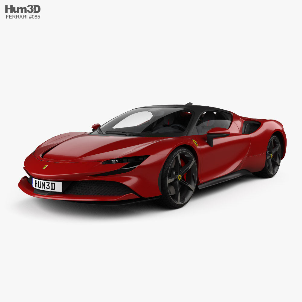 Ferrari SF90 Stradale with HQ interior and engine 2020 3D model