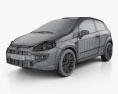 Fiat Punto Evo 3-door 2012 3d model wire render