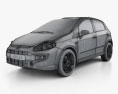 Fiat Punto Evo 5-door 2012 3d model wire render