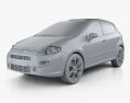 Fiat Punto Evo 5-door 2012 3d model clay render