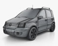 Fiat Panda 2012 3d model wire render