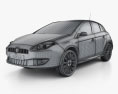 Fiat Bravo 2015 3d model wire render