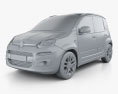 Fiat Panda 2014 3d model clay render