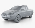 Fiat Strada III 2004 3d model clay render