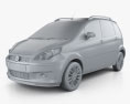 Fiat Idea 2015 3d model clay render