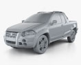 Fiat Strada Crew Cab Adventure 2014 3D-Modell clay render