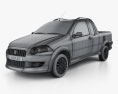 Fiat Strada Crew Cab Sporting 2014 3d model wire render