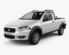 3D model of Fiat Strada Crew Cab Trekking 2014