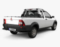 Fiat Strada Crew Cab Trekking 2014 3D-Modell Rückansicht