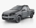 Fiat Strada Crew Cab Trekking 2014 3Dモデル wire render