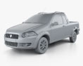 Fiat Strada Crew Cab Trekking 2014 Modèle 3d clay render