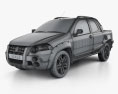 Fiat Strada Long Cab Adventure 2014 3Dモデル wire render