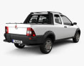 Fiat Strada Long Cab Working 2014 3D-Modell Rückansicht