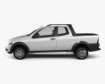 Fiat Strada Long Cab Working 2014 3D 모델  side view