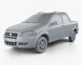 Fiat Strada Long Cab Working 2014 3d model clay render