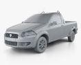 Fiat Strada Short Cab Trekking 2014 3D-Modell clay render