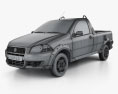 Fiat Strada Short Cab Working 2014 3D 모델  wire render