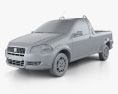 Fiat Strada Short Cab Working 2014 3D 모델  clay render